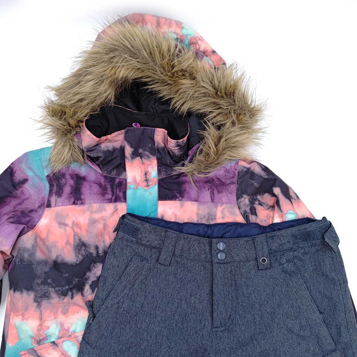 【中古】[上下セット] バートン スノーボードウェア ジャケット パンツ L ガールズ BURTON キッズ DRYRIDE