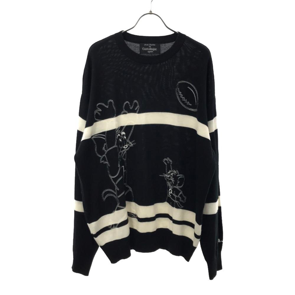 ジャンシャルルドカステルバジャック イタリア製 トムとジェリー トムとジェリー 長袖 コットン ニット ブラック Jean charles de Castelbajac セーター メンズ