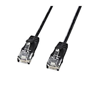 (まとめ)サンワサプライ カテゴリ6準拠極細LANケーブル (ブラック2m) KB-SL6-02BK(×5セット)