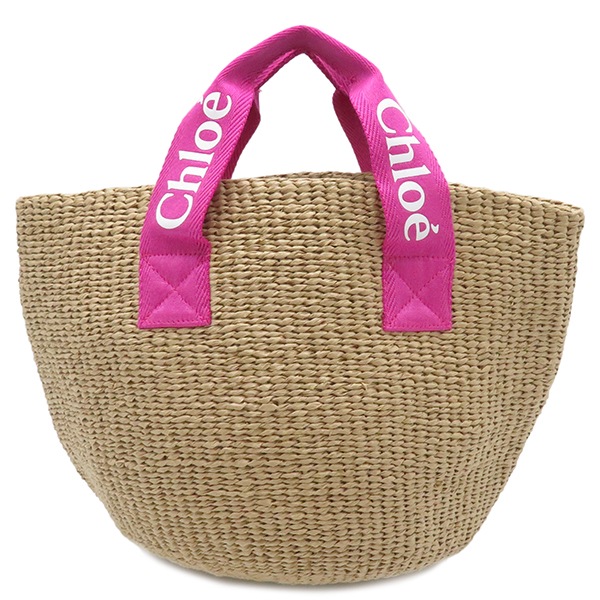 クロエ Chloe ハンドバッグ バスケット バッグ ブラウン×ピンク 新品 未使用 茶 Mifuko コラボ かごバッグ C2004549L【中古】