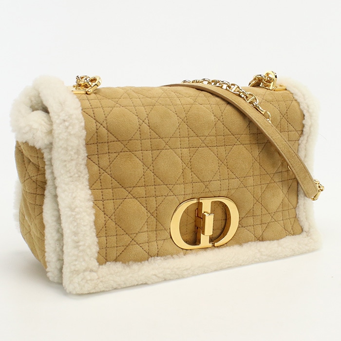 チェーンショルダー カロ ショルダーバッグ スエード ベージュ【中古】 レディース 161,563円