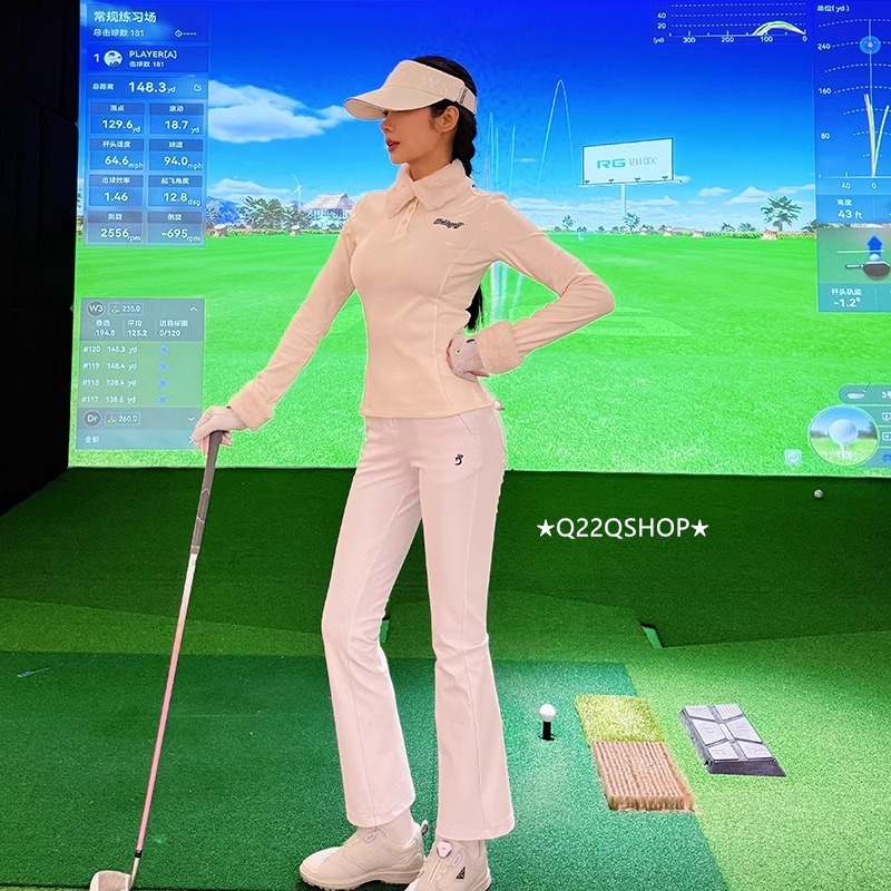 ゴルフウェア 2025 春秋冬 上下セット 長袖 poloシャツ ロングパンツ ズボン 保温 ふわふわ 白 黒 かわいい 痩せる 韓国風 レディース ゴルフスカート スポーツウェア テニスウェア