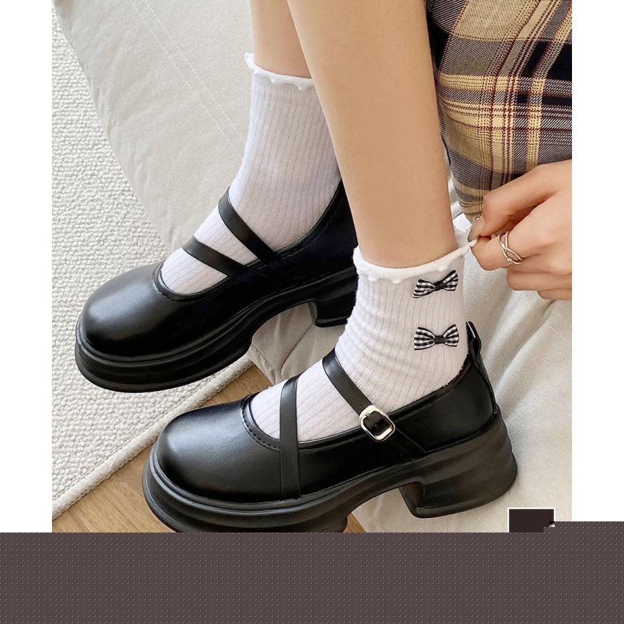 【急速出荷!】ヒールパンプス 厚底ローファー レディース 美脚 orange