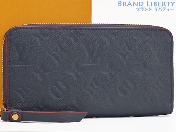 超美品ルイヴィトンモノグラムアンプラントジッピーウォレットラウンドファスナー長財布マリーヌルージュネイビーM62121