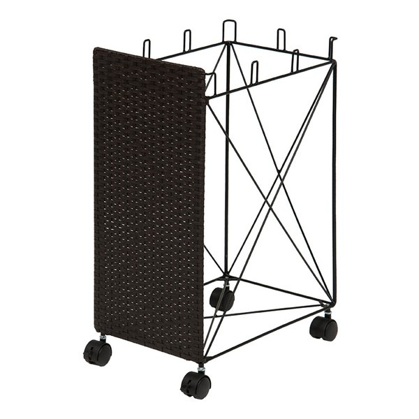 分別ごみ箱ラック ダークブラウン 幅26×奥行40×高さ60.5cm キャスター付き RUD-2424DBR