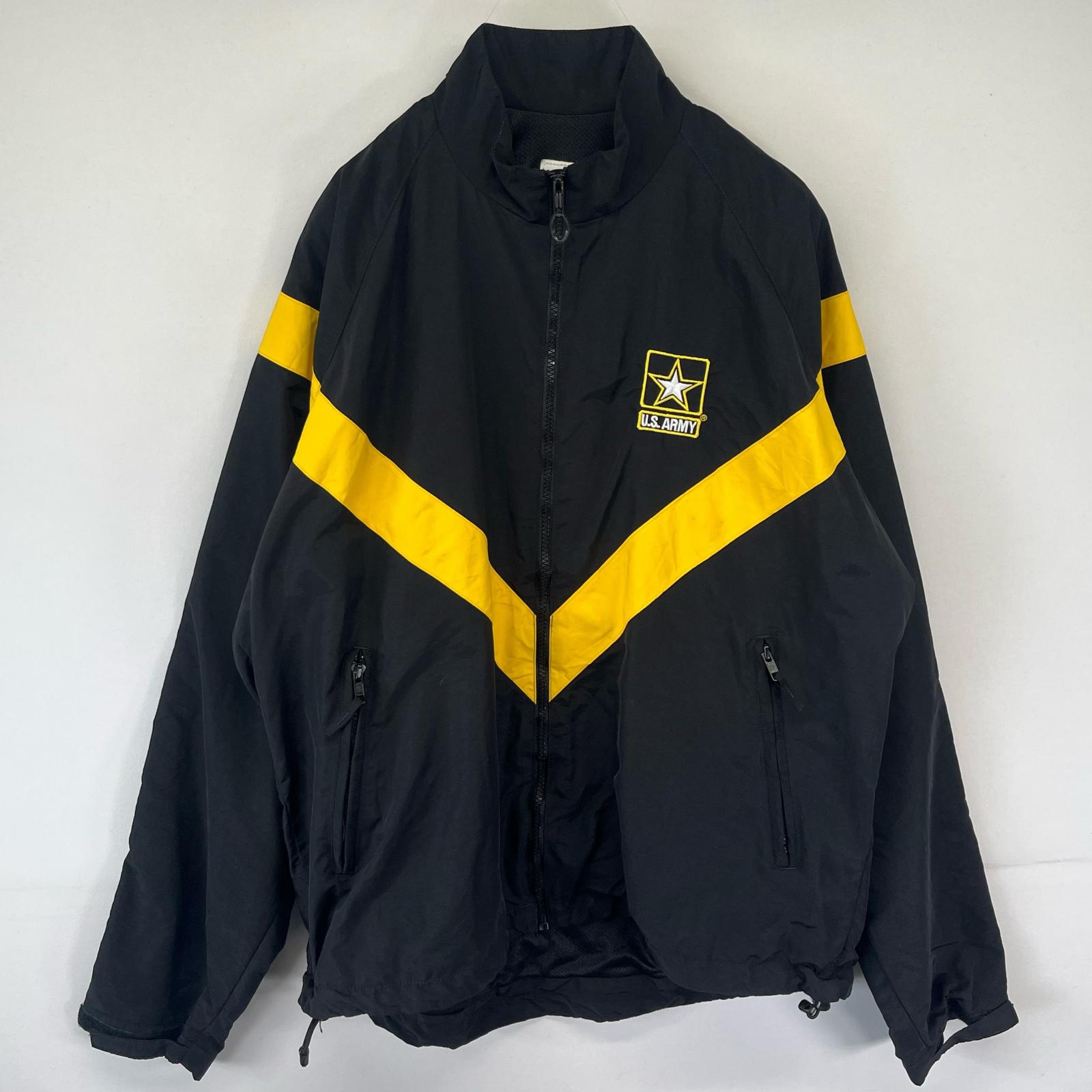 古着 ミリタリー ミリタリージャケット 米軍 ARMY トレーニングジャケット ロゴ刺繍 フルジップ MEDIUM REGULAR ブラック メンズ