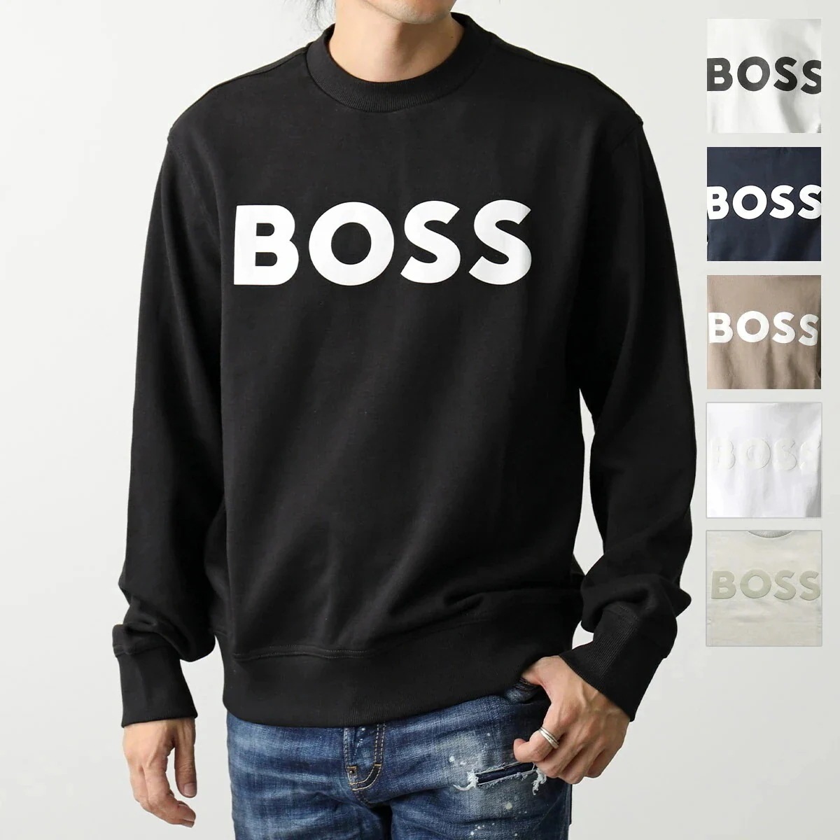 HUGO BOSS ORANGE ヒューゴボス スウェット 50487133 メンズ ORANGE トレーナー ラバーロゴ コットン クルーネック 長袖 カラー