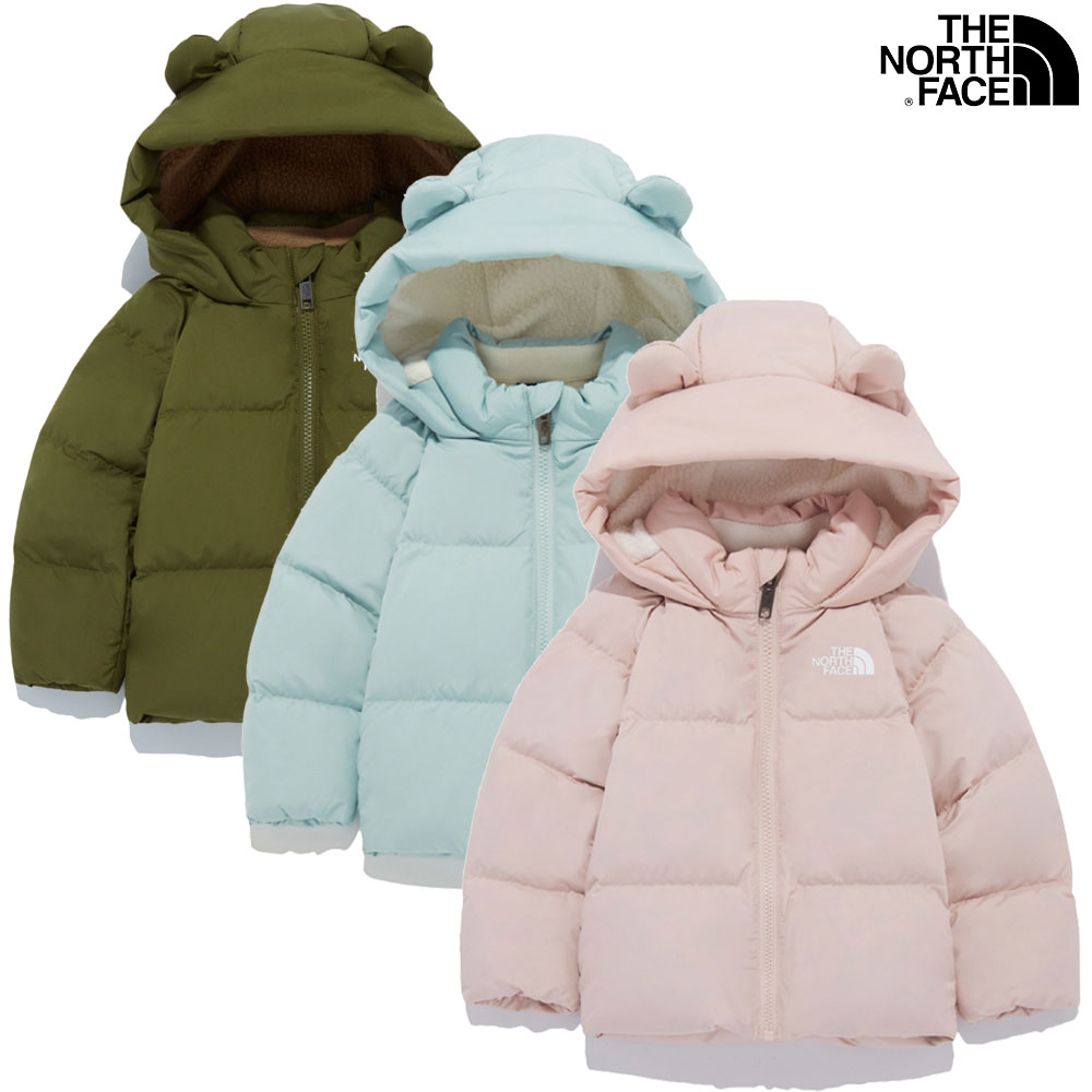 ベイビークマさんジャケットダウンフリースライン ジップアップジャケットフード付き NJ1DQ91 BABY NORTH DOWNFLEECELINEDJKT