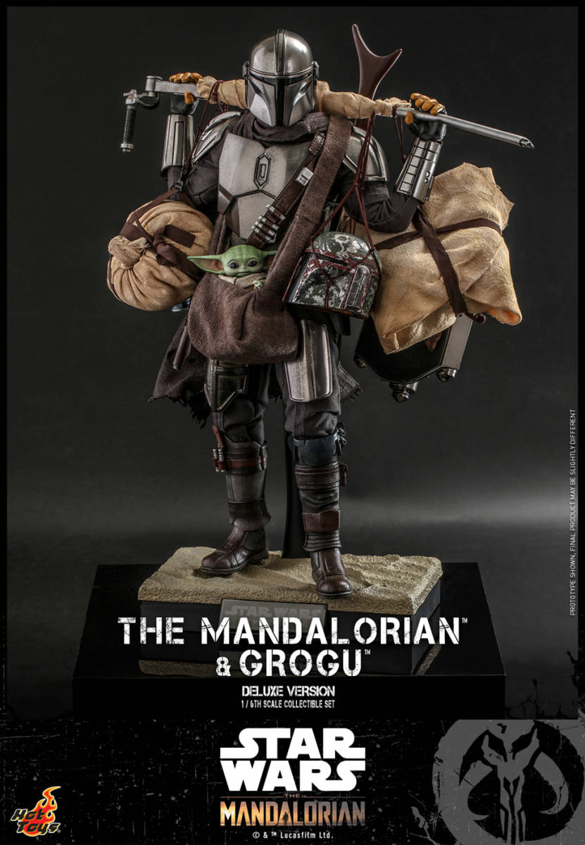 新品未開封HOTTOYS ホットトイズ 1/6TMS052 フィギュア マンダロリアン&グローグー(2体セット)[ボーナスアクセサリー付き)
