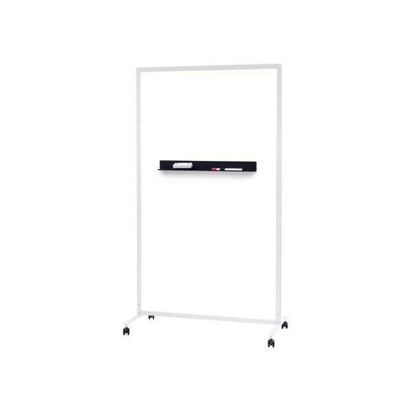 法人限定 Netforce WB-PT9016-W-WH ホワイトフレーム FLEX BOARD (フレックスボード) ホワイトボード パーテーション キャスター脚付き両面 幅900×高さ1600mm
