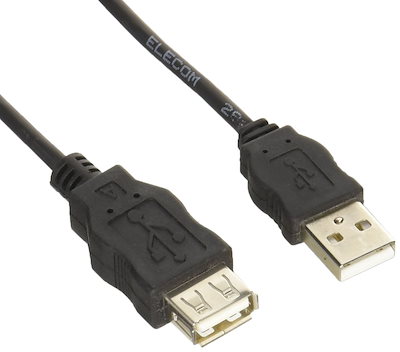 他サイト： エレコム USBケーブル 延長 USB2.0 (USB A オス to USB A メス) RoHS指令準拠 3m ブラック USB-ECOEA30の商品画像