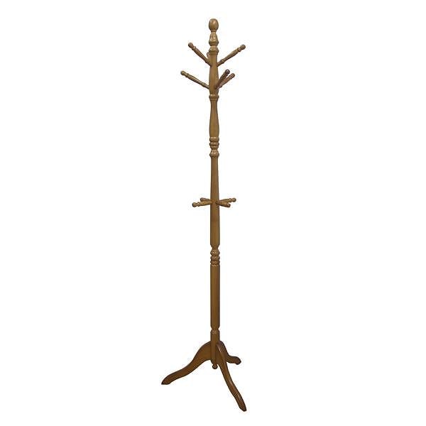 天然木 ポールハンガー/コートハンガー [ブラウン] 高さ182cm 木製 アンティーク調