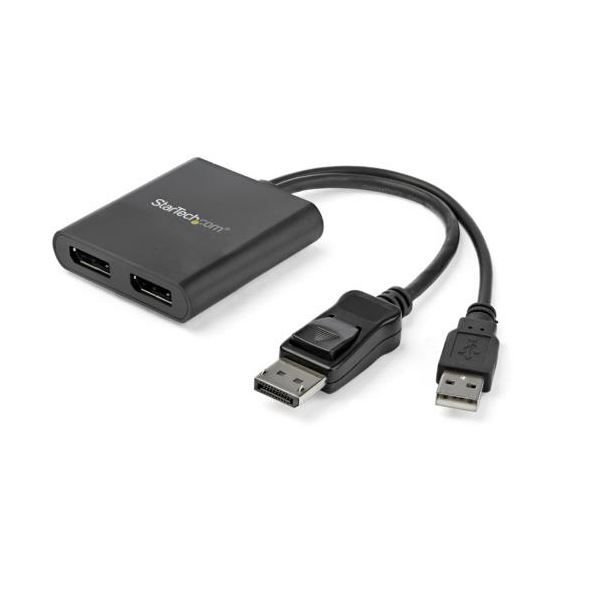 StarTech.com MSTハブ マルチモニタースピリッタ 4K対応 ディスプレイポート(オス)-(メス)×2口 Windows用ブラック MSTDP122DP 1個