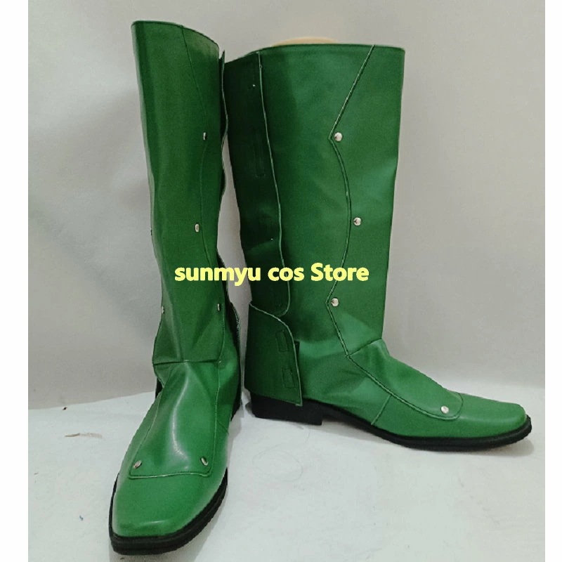 グリーン靴　グリーンブーツ　オーダーサイズ　 コスプレ靴