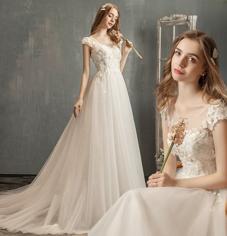 レディース ドレス 結婚式 パーティー 演奏会 ライト白 ビスチェタイプ 編み上げタイプ ロングトレーン ロングドレス 二次会 大きいサイズ 11,513円