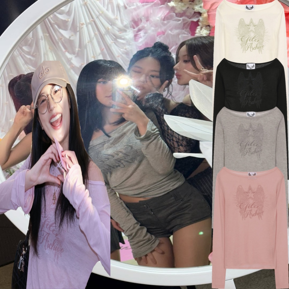 BLACKPINK ジス着用/KISS OF LIFE NATTY 着用/STAR WING SHEER LONG SLEEVE