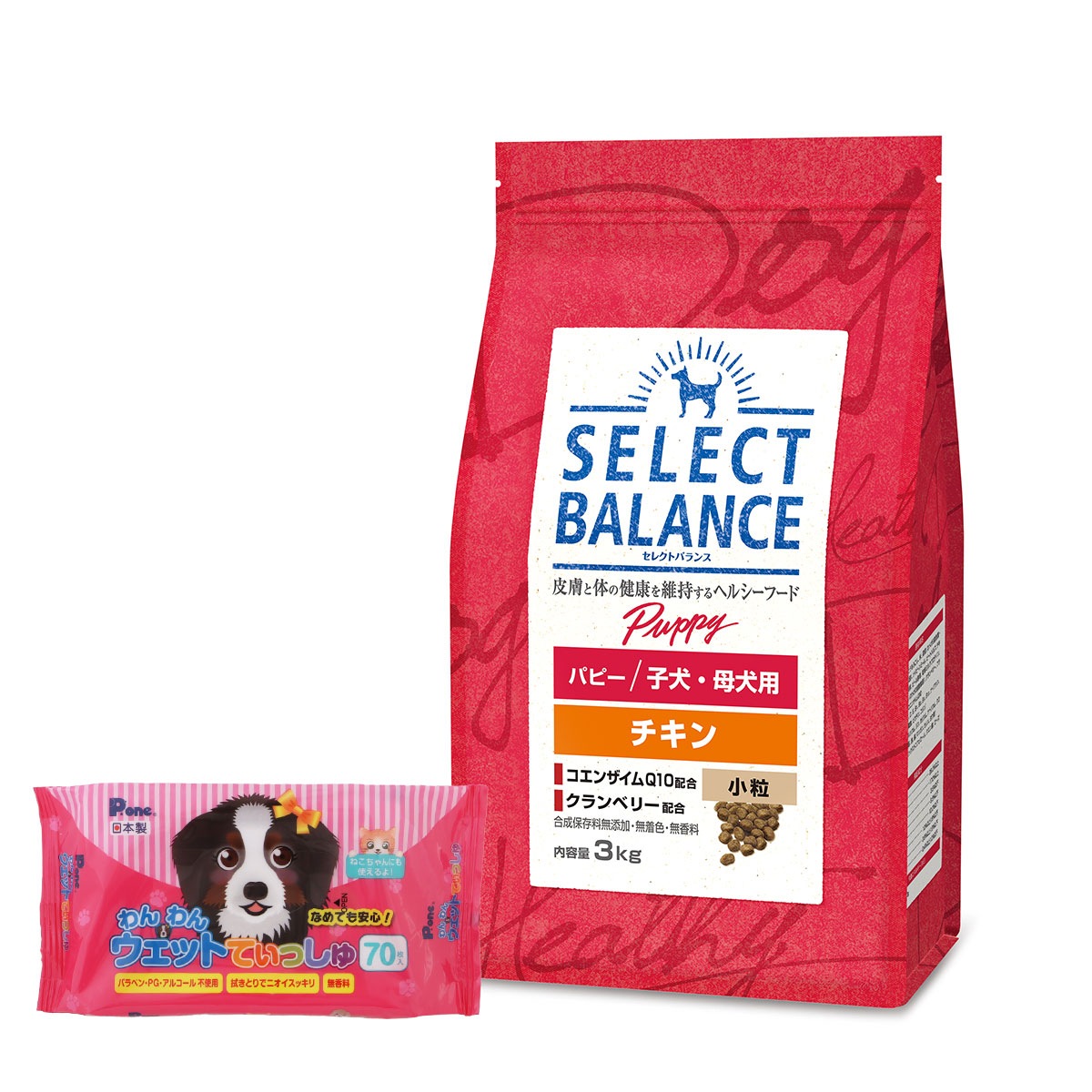 セレクトバランス パピー チキン 小粒 3kg【わんわんウエットてぃっしゅ1個付き】