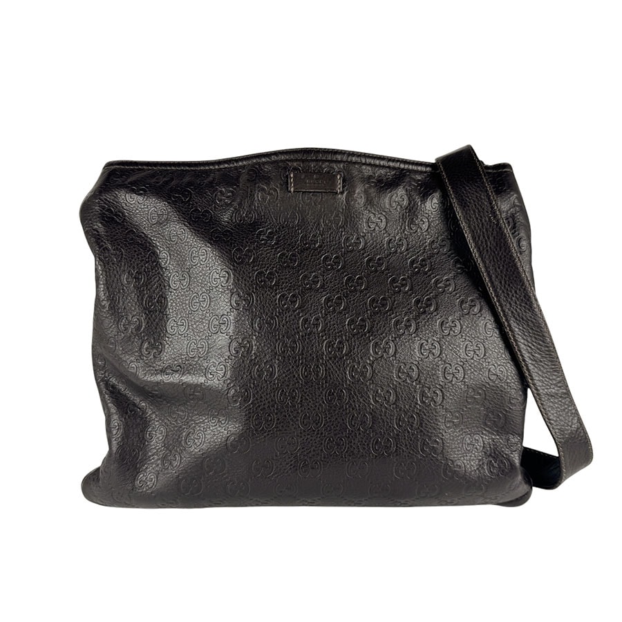 グッチ GUCCI ショルダーバッグ レザー ダークブラウン ユニセックス 201446 z4635