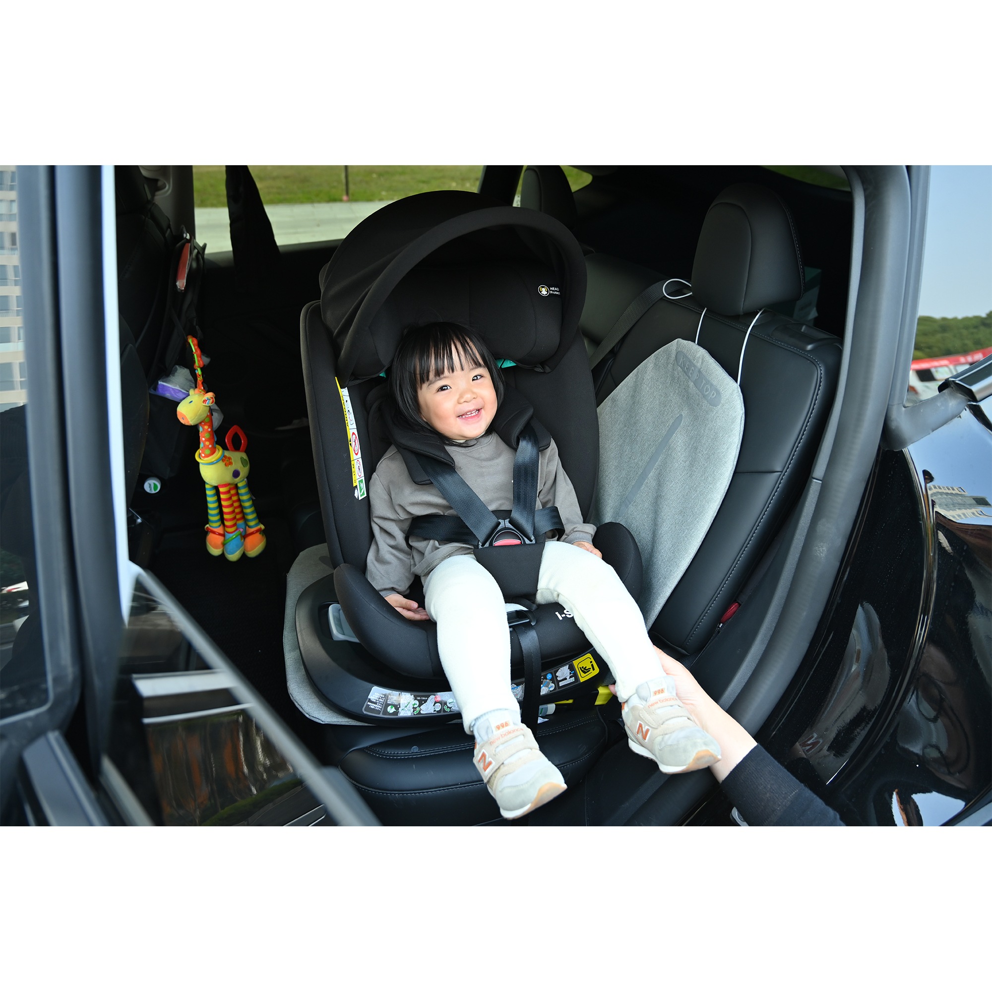 【トップテザー】チャイルドシート 新生児 ISOFIX 0歳12歳 360度回転式 40150cm ジュニアシート 調節可能 洗える キャノピー付き ベビーシート ドリンクホルダー付き 出産祝い