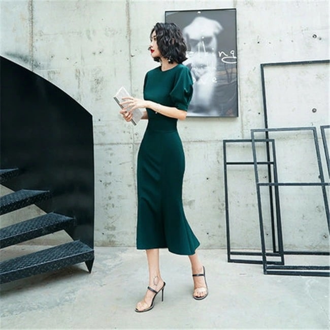 3色入荷 ミデイアム丈　ミディアム丈　ミディアムドレス 二次会ドレス フォーマルドレス　春 夏 秋 冬 パーティドレス 二次会 2次会 レース 成人式 同窓会 謝恩会 大学生 服装 入学式 卒 016