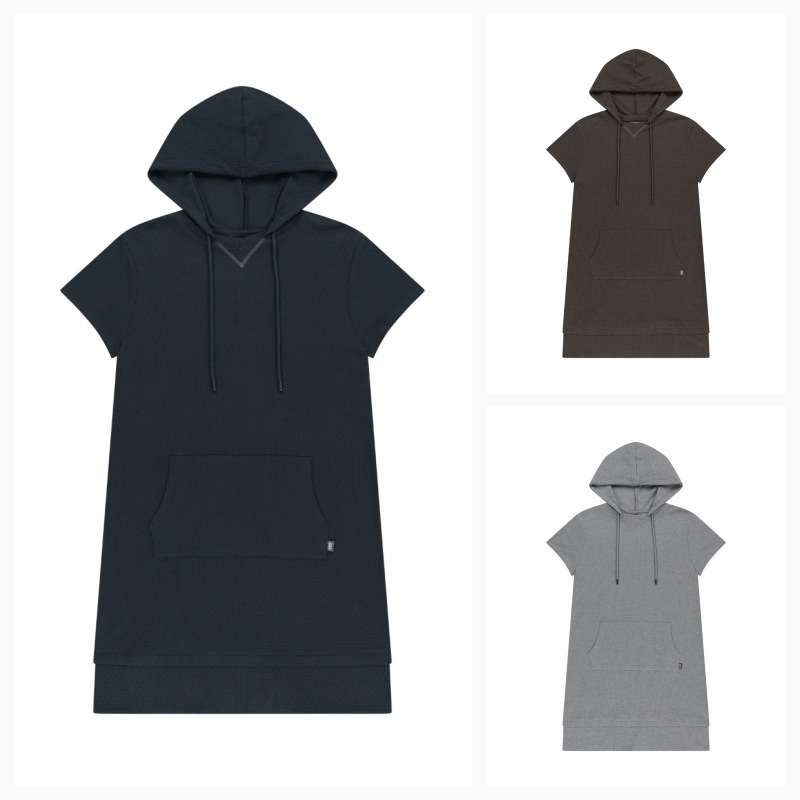 【COYSEIO】26SS 038 MINI WAFFLE HALF HOODIE ONE PIECE : 3COLORS