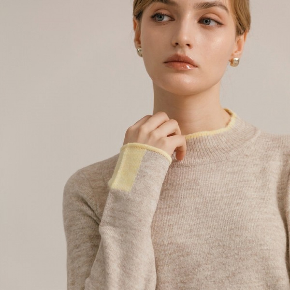 (マックスカルティッジョ) ネック&スリーブカラーマッチングニット