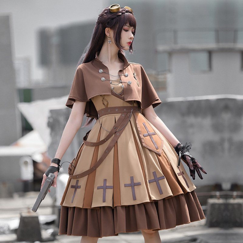 超爆安 マント ワンピース ロリータ セット クラシック 中世風 ハロウィン ゴシック 軍ロリ ゴスロリ コスプレ スカート 超爆安 マント ワンピース ロリータ セット クラシック 中世風 ハロウィン ゴシック 軍ロリ ゴスロリ コスプレ スカート