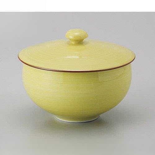 5個セット 蓋付千茶（有田焼） 有田焼黄釉草花蓋付汲出 [9.5 x 8cm] 【料亭 旅館 和食器 飲食店 業務用 器 食器】