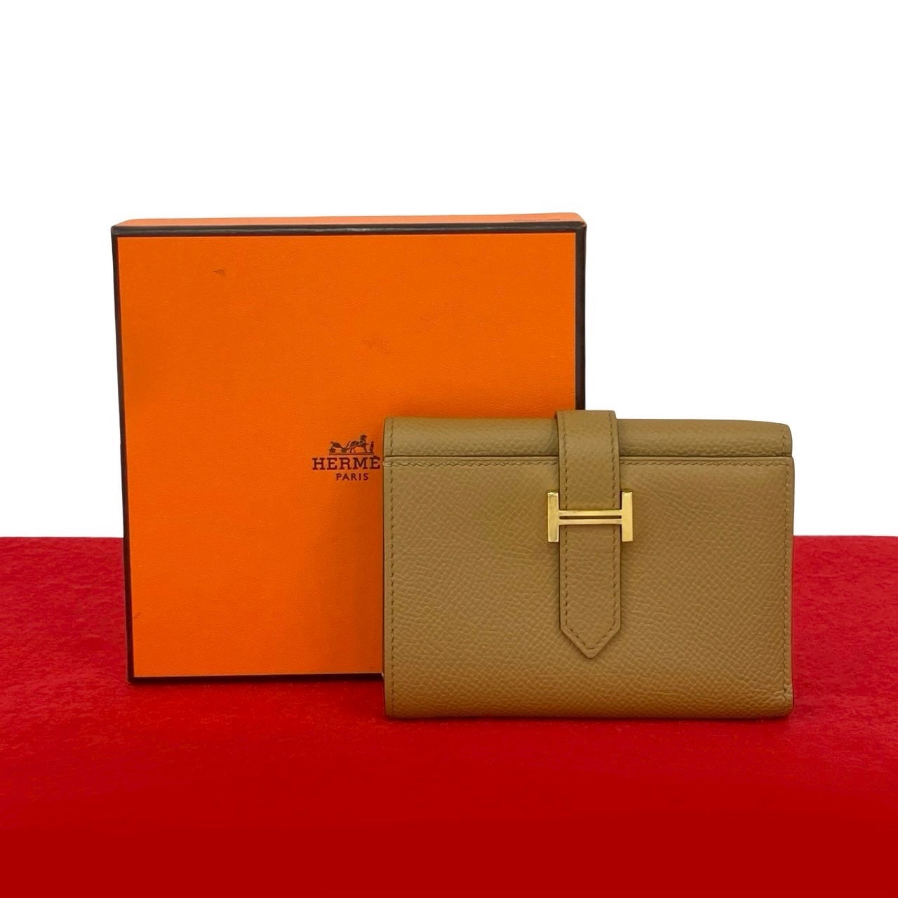 ベアン コンビネ三つ折り財布 ヴォーエプソン ベージュ 28712