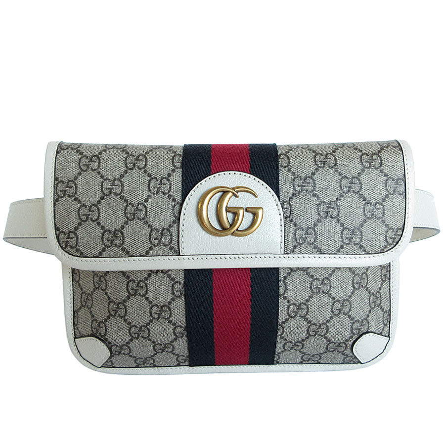 グッチ GUCCI ウエストバッグ ベルトバッグ オフィディア GGスプリームキャンバス/レザー ベージュブラウン/オフホワイト ゴールド メンズ 574081 s0427a