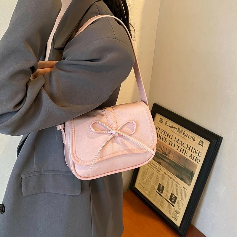 ショルダーバッグ puバッグ 春夏 韓国ファッション デザイン リボン (T)