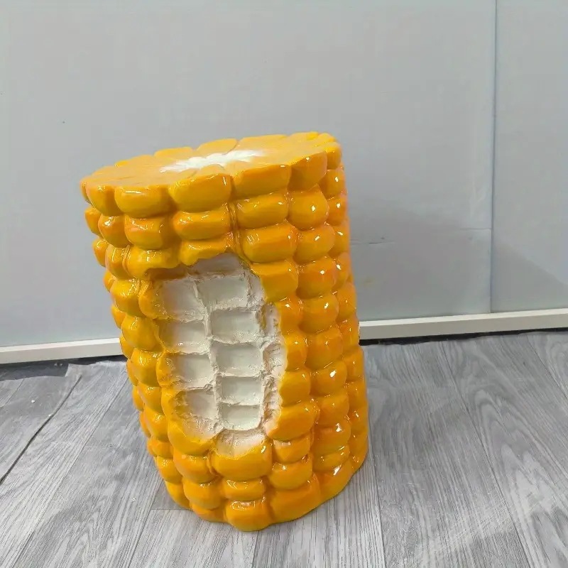 リアルなレジン製コーンスツール小道具 - 鮮やかなイエローの人工コーンデザイン屋内/屋外使用可能耐久性のフィルム＆TVデコレーションバーシーン＆リビングルームアクセント