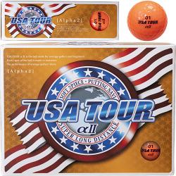朝日ゴルフ　USA TOUR αII ゴルフボール　 6ダースセット USA TOUR αII ボール(ボール（新品）)|USA TOUR(朝日ゴルフ) の