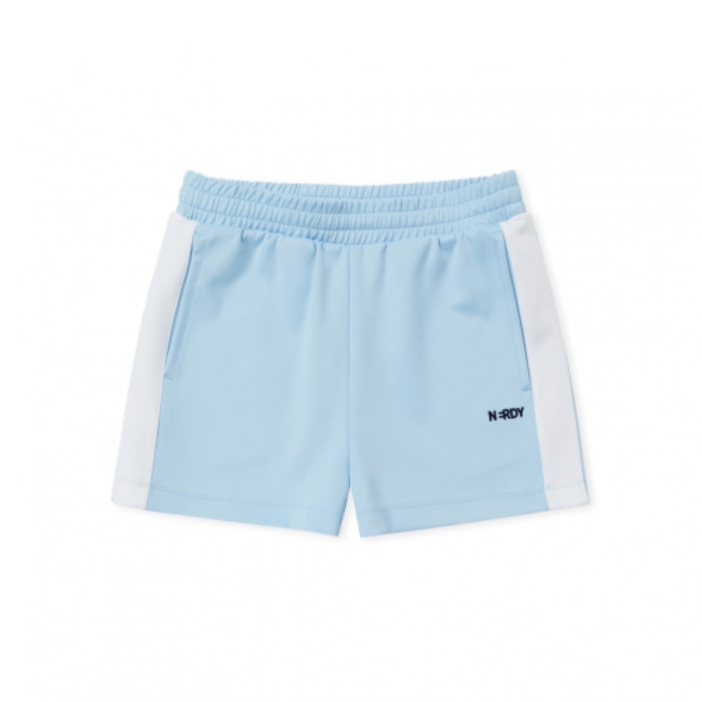 NERDY 女性用カラーブロックトラックショーツスカイブルー