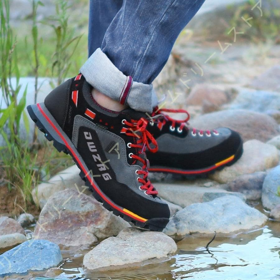 アウトドアシューズ メンズ ハイキングシューズ トレッキングシューズ 登山靴 撥水 大きいサイズ 紳士靴 ウォーキングシューズ ハイキング ローカット 防滑