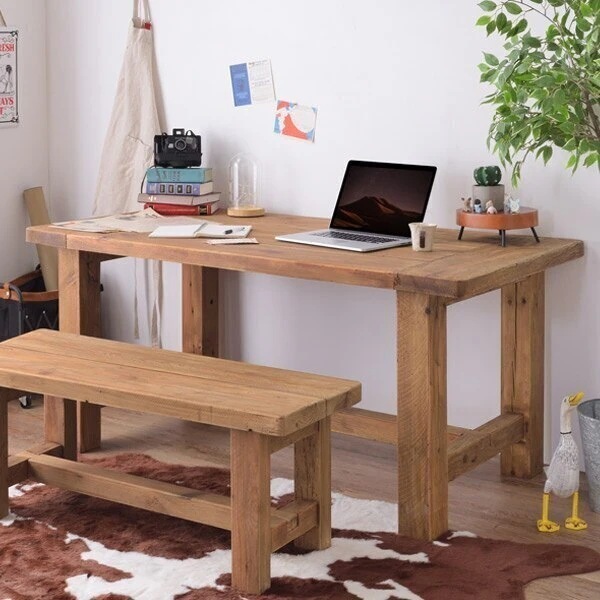 ダイニングテーブル 幅160cm 木製 天然木 古材 テーブル 机 食卓 デスク ヴィンテージ調