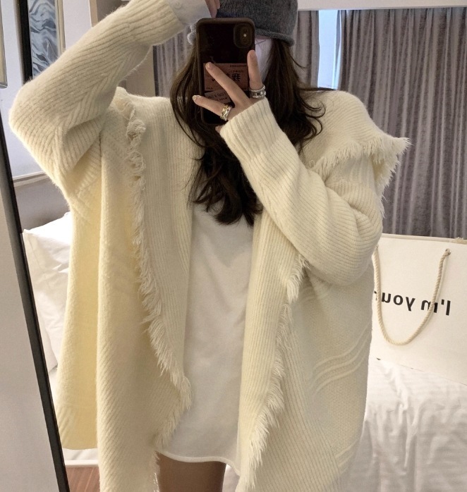 トップス レディース ニット カーディガン ジャケット コーディガン 冬服 お尻隠れ 長袖 ワイド レッグ BIGシルエット 羽織り モテ 楽ちん 防寒 暖かい 体型カバー 若見え 普段使い 着回し