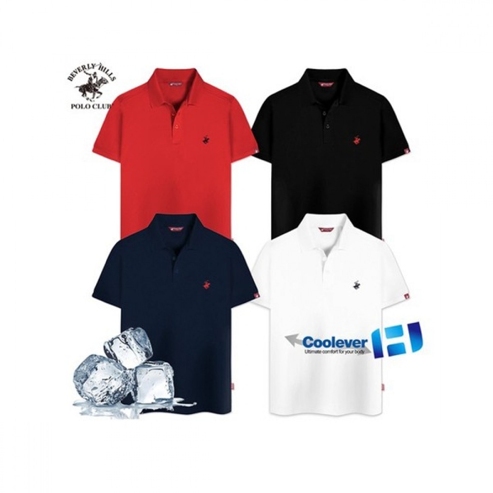 (ビバリーヒルズポロクラブ) ユニセックスファンクショナルクーリーバースパン半袖襟Tシャツ