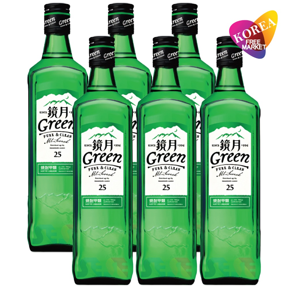 鏡月 Green 25度 6本セット 700ml 韓国焼酎