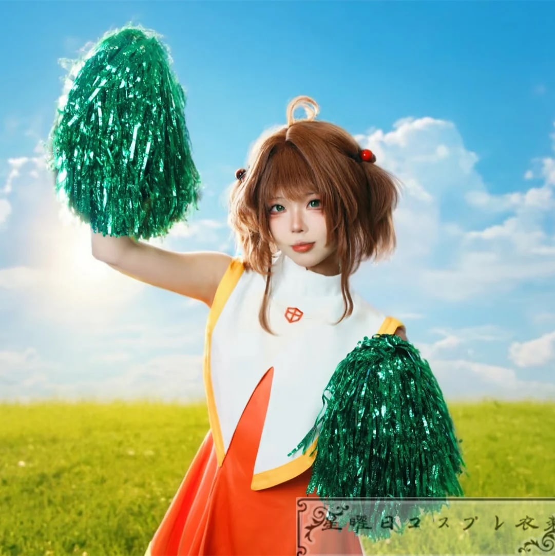 【予約商品】新品カードキャプターさくら 木之本桜 チアリーディング チアガール コスプレ衣装 コスチューム品質良い 店舗お勧め