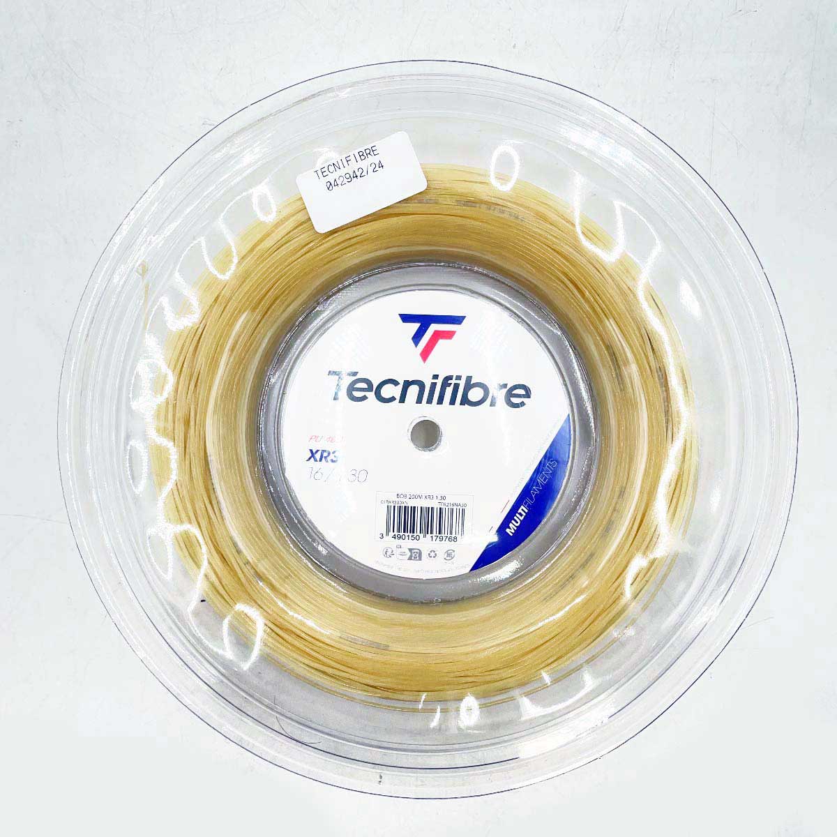 【中古・未使用品】テクニファイバー Tecnifibre XR3 1.30 硬式 テニス ストリング ガット BOB 200m ロール ナチュラル 01RXR330XN 1.30mm