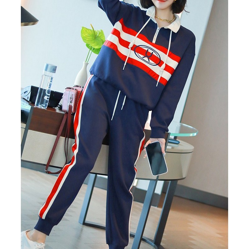 ストライプジャケット＋カジュアルパンツ スポーツスーツ 【su0017】