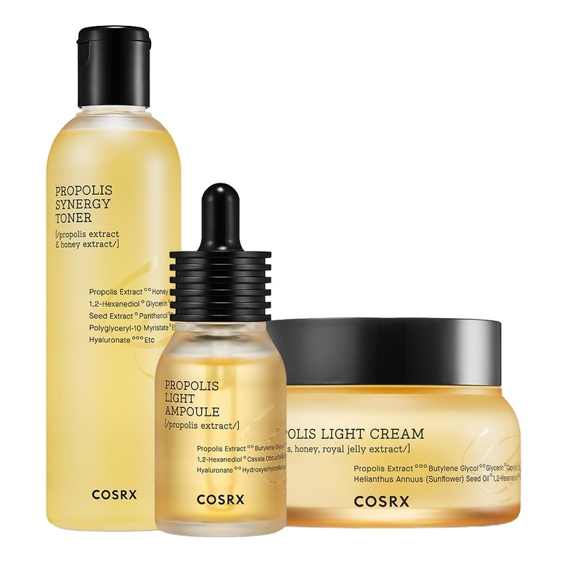 [3種セット]コースアルエックスフルフィットプロポリストナー+アンプル+クリーム蜂蜜光肌3種（トナー280ml+アンプル30ml+クリーム65ml）