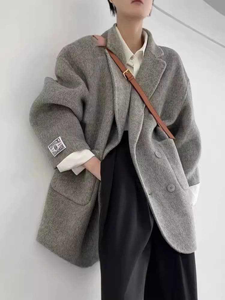 新作 高 品 質 ショルダー アウター レディース カシミヤ ノーカラー コート ショート おしゃ 7,054円