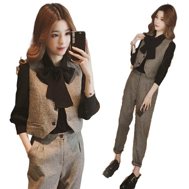 フォーマルスーツパンツスーツママスーツセットアップ上下3点セットセットアップ入園式卒業式OL通勤