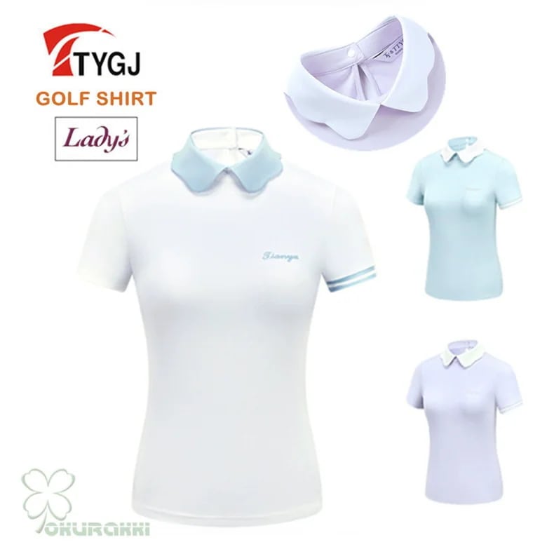 ゴルフ 半袖ポロシャツ ゴルフウェア 通気速幹 ストレッチ シャツ レディース ポロシャツ 春夏新作モデル2506gfshirt05