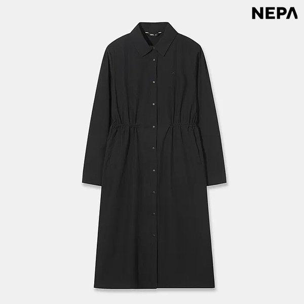 女性コンポクールロングシャツワンピース（7M42866-C01）
