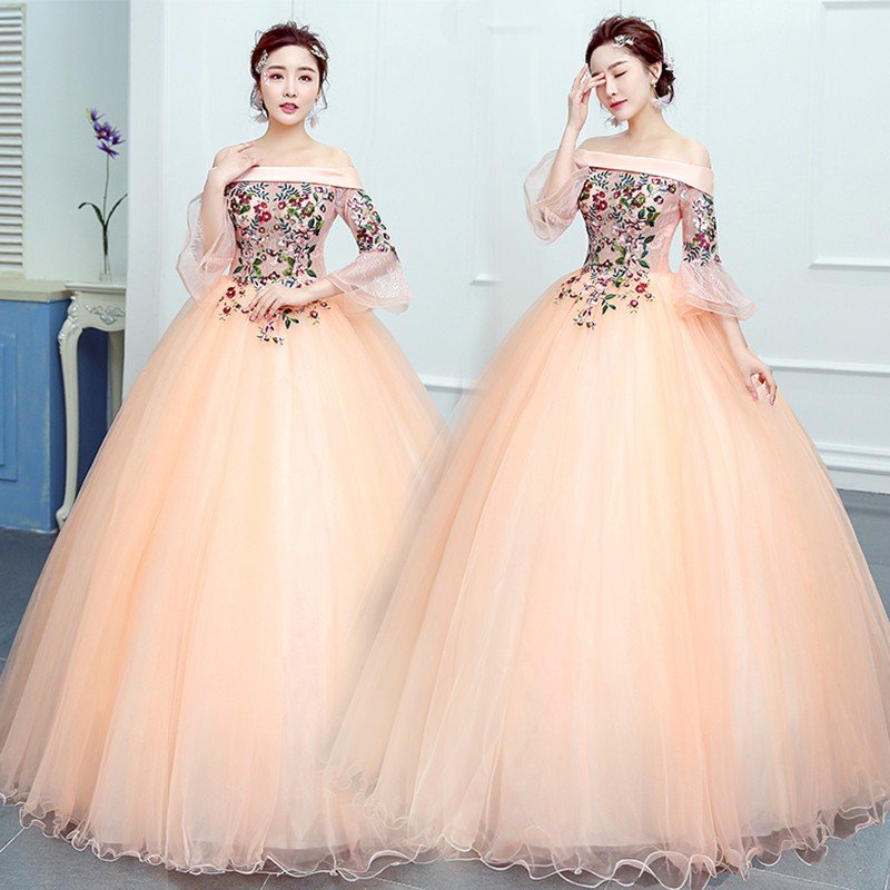 パーティードレス カラードレス 演奏会 ロング 安い 結婚式 イブニングドレス 二次会 フォーマルドレス 発表会 花嫁 aラインドレス ピンク 10,876円