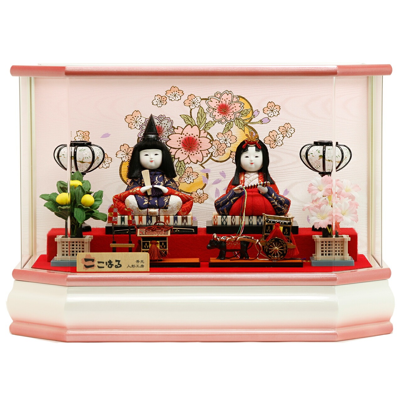 雛人形 ひな人形 お雛様 おひなさま コンパクト ミニ 初節句 かわいい ひなまつり 雛祭り 送料無料 ケース 木目込み 2人 二人 2025年 新作 秀光 限定品 買得 お得 人気 P83459