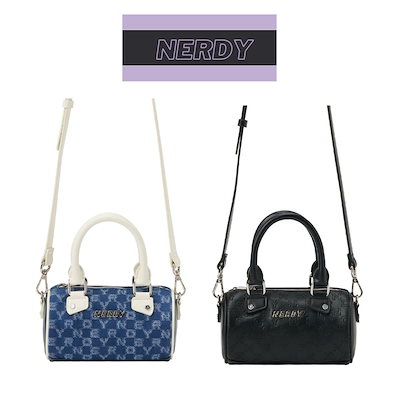 [ NERDY ]★韓国人気★MONOGRAM MINI CYLINDER BAG Qoo10] ノルディ Nerdy モノグラム ミニ シリンダー : バッグ・雑貨